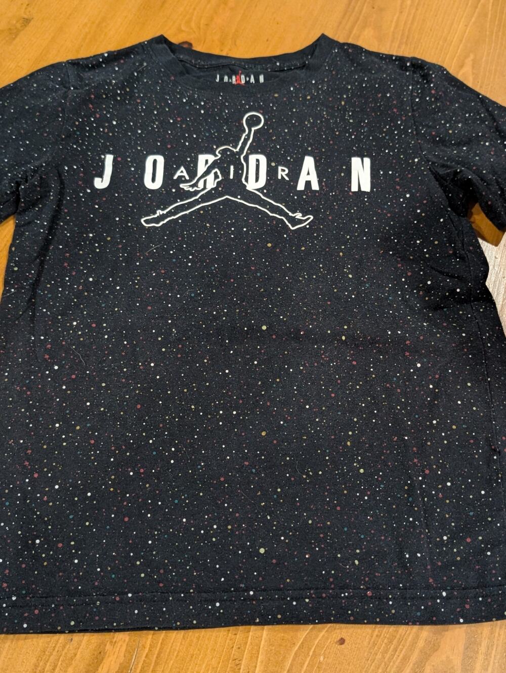 Nike Jordan Black Paint Splatter S/S Tee, Youth Large, EGU